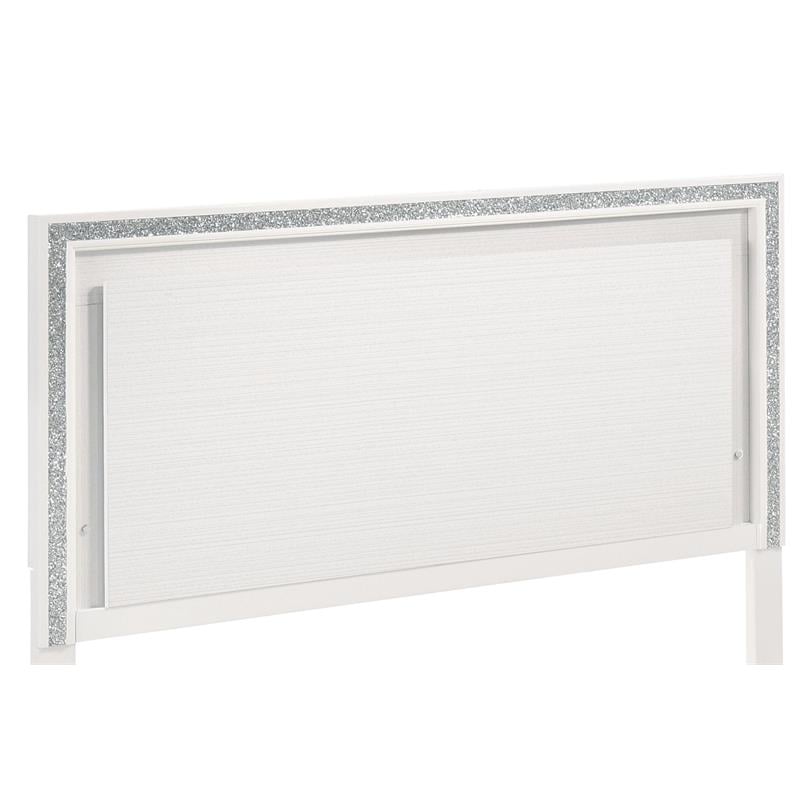 ACME Haiden Wooden Eastern King Bed with LED Lighting in White