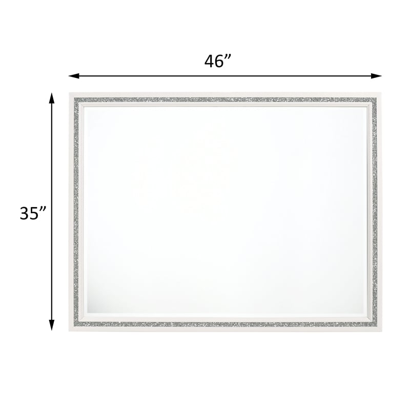 ACME Haiden Rectangular Wood Frame Dresser Mirror in White