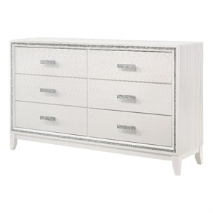 ACME Haiden Rectangular Wood 6-Drawer Bedroom Dresser in White