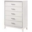 ACME Haiden 5-Drawer Bedroom Wooden Chest with Shimmering Trim in White