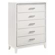 ACME Haiden 5-Drawer Bedroom Wooden Chest with Shimmering Trim in White