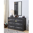 ACME Cargo Container Style Rectangular 6-Drawer Dresser in Gunmetal Metal