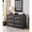 ACME Cargo Container Style Rectangular 6-Drawer Dresser in Gunmetal Metal