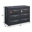 ACME Cargo Container Style Rectangular 6-Drawer Dresser in Gunmetal Metal