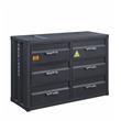 ACME Cargo Container Style Rectangular 6-Drawer Dresser in Gunmetal Metal