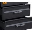 ACME Cargo Container Style Rectangular 3-Drawer Metal Chest in Gunmetal Metal