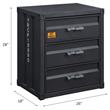 ACME Cargo Container Style Rectangular 3-Drawer Metal Chest in Gunmetal Metal