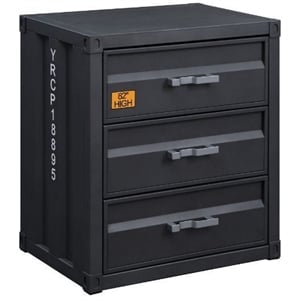 ACME Cargo Container Style Rectangular 3-Drawer Metal Chest in Gunmetal Metal