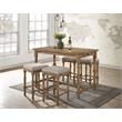 ACME Farsiris Rectangular Wooden 1-Drawer Counter Height Table in Weathered Oak