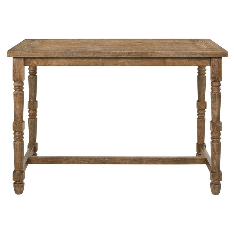 ACME Farsiris Rectangular Wooden 1-Drawer Counter Height Table in Weathered Oak