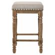 ACME Farsiris Fabric Counter Height Stool in Beige and Weathered Oak