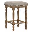 ACME Farsiris Fabric Counter Height Stool in Beige and Weathered Oak