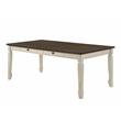 ACME Fedele 2-Drawer Rectangular Wooden Dining Table in Weathered Oak and Cream