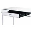 ACME Canine Rectangular Wood Top Writing Desk in Mirrored and Chrome