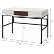 ACME Verster Wooden 1-Drawer Writing Desk with USB Port in Natural and Black