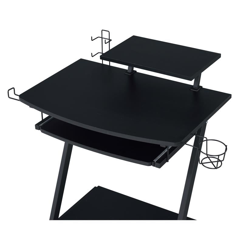 ACME Ordrees Wooden Top Gaming Table with Metal Frame and Casters in Black