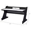 ACME Bigga Wooden Top 2-Drawer Gaming Table with Metal Frame in Black and White