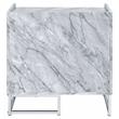 ACME Azrael Faux Marble Nightstand with Metal Base in White and Chrome