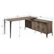 ACME Zakwani Wooden Storage Writing Desk in Rustic Oak and Black