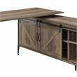 ACME Zakwani Wooden Storage Writing Desk with USB Port in Rustic Oak and Black