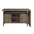 ACME Zakwani Wooden Storage Writing Desk in Rustic Oak and Black