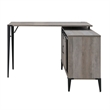 AME Zakwani Wooden Writing Desk with USB in Gray Oak and Black