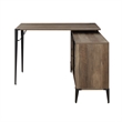 ACME Zakwani Wooden Writing Desk with USB in Rustic Oak and Black