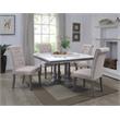 ACME Yabeina Artificial Marble Square Top Dining Table in White and Gray Oak