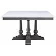 ACME Yabeina Artificial Marble Square Top Dining Table in White and Gray Oak