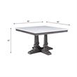 ACME Yabeina Artificial Marble Square Top Dining Table in White and Gray Oak