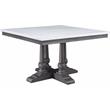 ACME Yabeina Artificial Marble Square Top Dining Table in White and Gray Oak