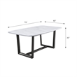 ACME Madan Marble Top Dining Table with Trestle Base in White and Gray Oak