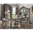 ACME Versailles Wooden Executive Writing Desk with 3 Drawers in Platinum Silver