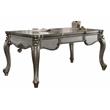 ACME Versailles Wooden Executive Writing Desk with 3 Drawers in Platinum Silver