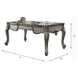 ACME Versailles Wooden Executive Writing Desk with 3 Drawers in Platinum Silver