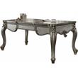 ACME Versailles Wooden Executive Writing Desk with 3 Drawers in Platinum Silver