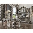 ACME Versailles Wood Computer Desk and Hutch in Antique Platinum Gray