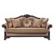 ACME Chateau De Ville Fabric Tufted Sofa with 5 Pillows in Espresso