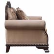 ACME Chateau De Ville Fabric Tufted Sofa with 5 Pillows in Espresso