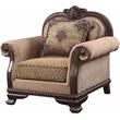 ACME Chateau De Ville Fabric Upholstery Chair with Pillow in Espresso