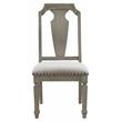 ACME Zumala Fabric Upholstery Side Chair in Beige and Weathered Oak (Set of 2)