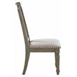 ACME Zumala Fabric Upholstery Side Chair in Beige and Weathered Oak (Set of 2)