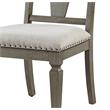ACME Zumala Fabric Upholstery Side Chair in Beige and Weathered Oak (Set of 2)