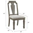 ACME Zumala Fabric Upholstery Side Chair in Beige and Weathered Oak (Set of 2)