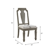 ACME Zumala Fabric Upholstery Side Chair in Beige and Weathered Oak (Set of 2)