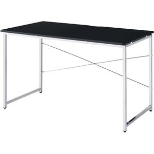 ACME Tennos Writing Desk in Black and Chrome Finish