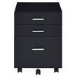 ACME Tennos Wooden 3-Drawer Cabinet with Casters in Black and Chrome