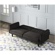 ACME Qinven Tufted Velvet Adjustable Sofa with Track Arm in Dark Brown