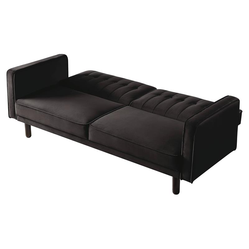 ACME Qinven Tufted Velvet Adjustable Sofa with Track Arm in Dark Brown