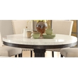 ACME Nolan Round Marble Top Dining Table in White and Salvage Dark Oak